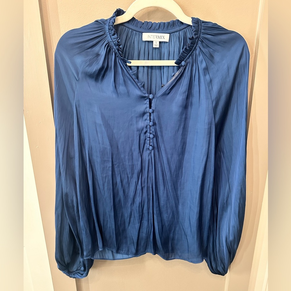 INTERMIX Deep Blue Blouse
